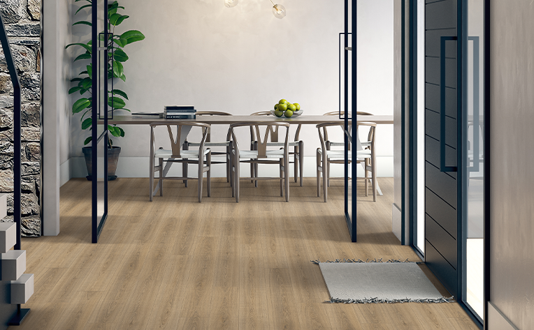 natural flooring in modern entryway 