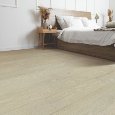 light hardwood flooring in a bright Woodstock bedroom