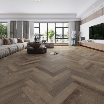 light hardwood flooring in a large living room